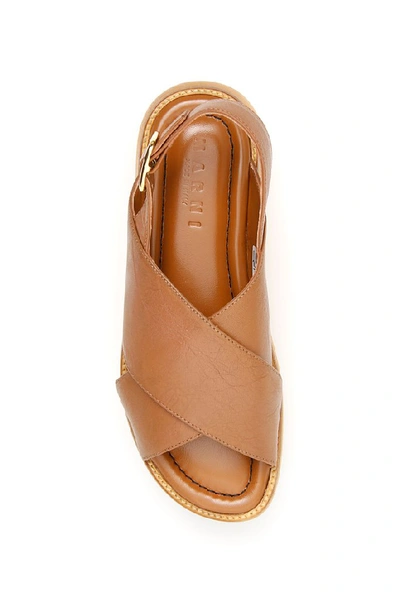 Shop Marni Fussbett Platform Sandals In Brown