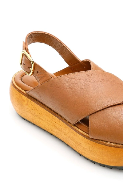 Shop Marni Fussbett Platform Sandals In Brown