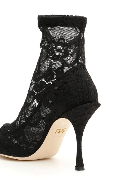 Shop Dolce & Gabbana Coco Lace Boots In Black