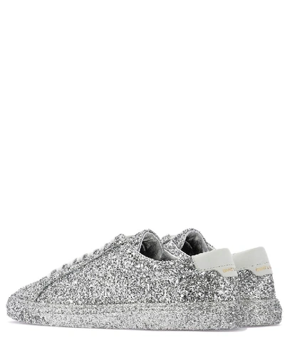 Shop Saint Laurent Andy Glittered Sneakers In Silver