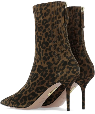 Shop Aquazzura Leopard Print Stiletto Heel Boots In Multi