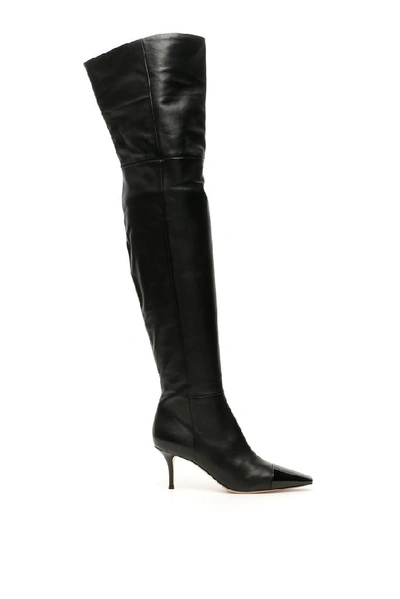 Shop Gianvito Rossi Over The Knee Boots In Black