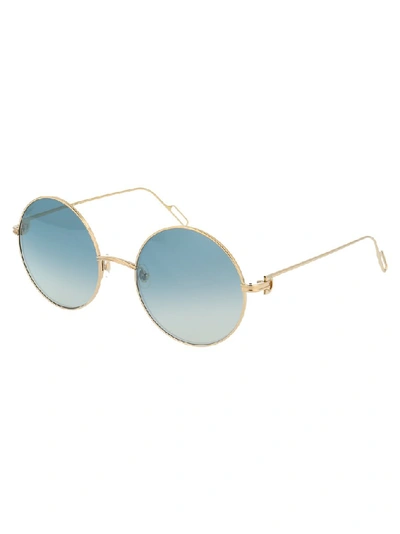 Shop Cartier Round Frame Sunglasses In Metallic