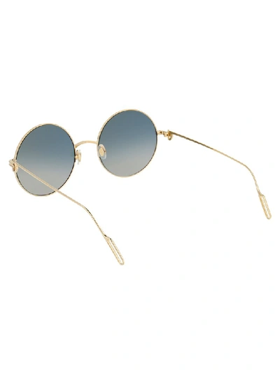 Shop Cartier Round Frame Sunglasses In Metallic