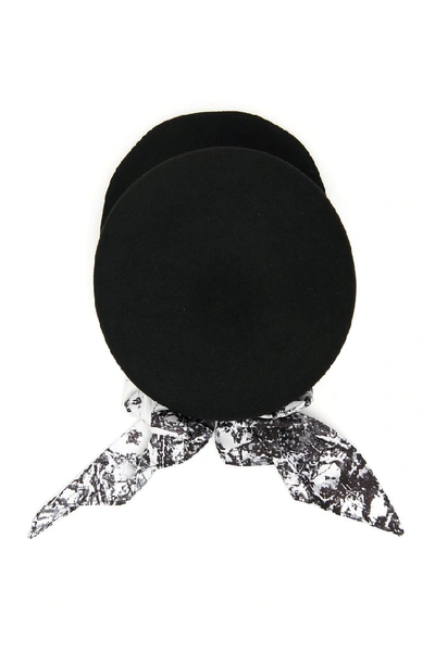 Shop Maison Michel New Abby Sailar Bow Cap In Black