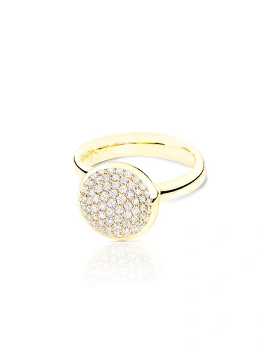 Shop Tamara Comolli Bouton 18k Yellow Gold Pave Diamond Dome Ring