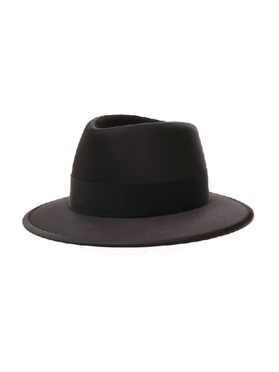 Shop Saint Laurent Classic Satin Fedora Hat In Black