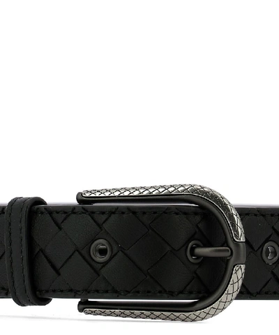 Shop Bottega Veneta Intrecciato Belt In Black
