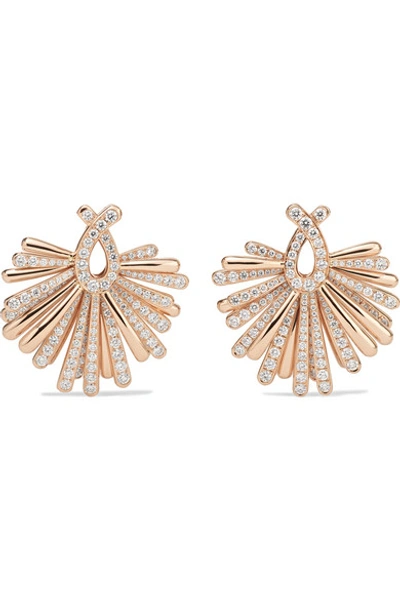 Shop De Grisogono Raggiante 18-karat Rose Gold Diamond Earrings