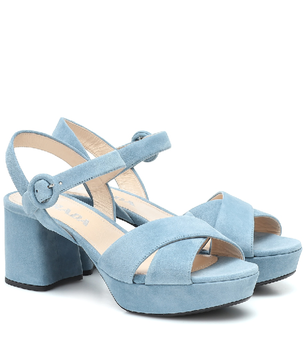 blue platform sandals