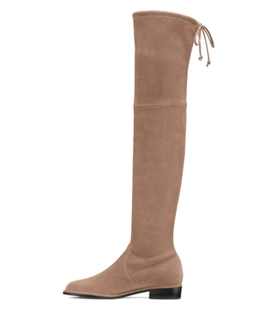 Shop Stuart Weitzman Lowland In Taupe Stretch Suede