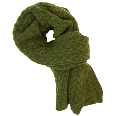 Shop 40 Colori Olive Green Braided Wool & Cashmere Scarf