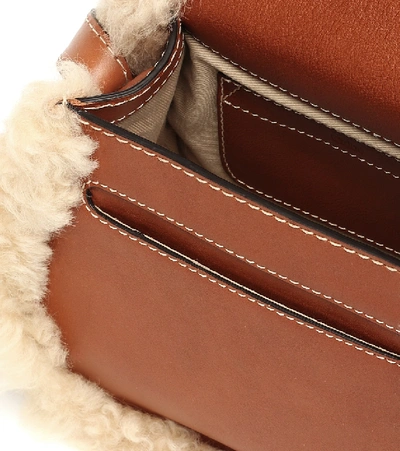 Shop Chloé Marcie Mini Leather Shoulder Bag In Brown
