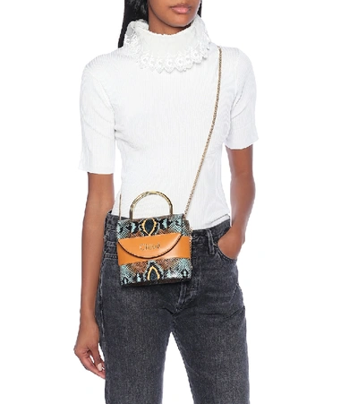 Shop Chloé Aby Lock Small Leather Shoulder Bag In Multicoloured