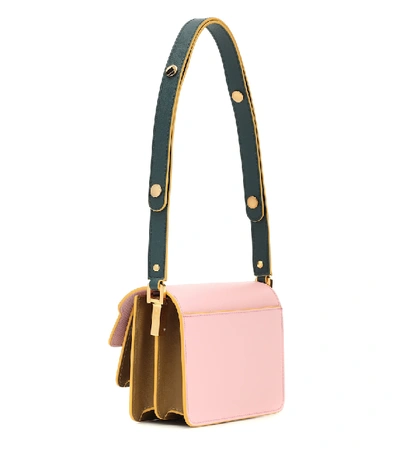 Shop Marni Trunk Micro Leather Shoulder Bag In Pink