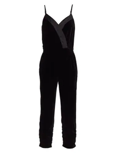 Shop Parker Preston Velour Cropped Jumpsuit In Black