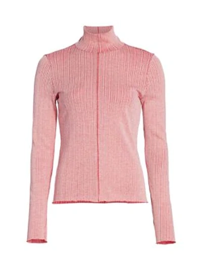 Shop Rag & Bone Elina Turtleneck Sweater In White Pink