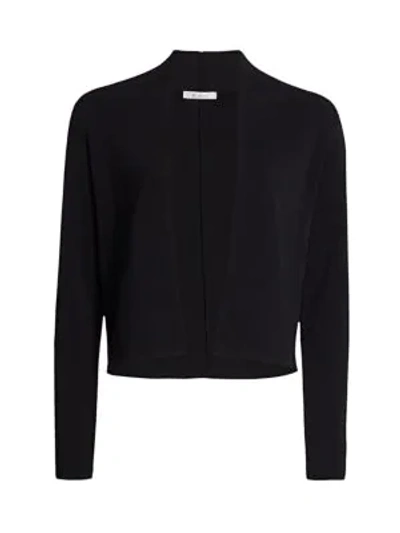 Shop Max Mara Novella Ribbed Jersey Cardigan In Black