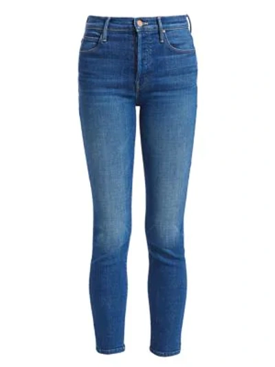 Shop Mother The Super Stunner High-rise Ankle Skinny Jeans In Double Vision