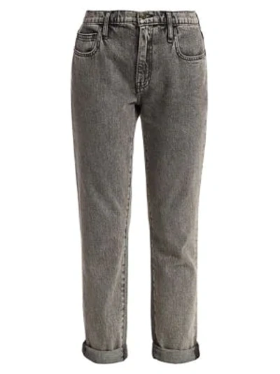 Shop Current Elliott The Fling Cropped Jeans In Dust