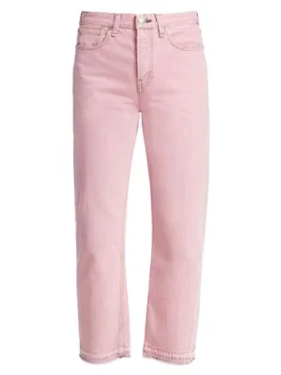Shop Rag & Bone Maya High-rise Ankle Straight Jeans In Shadow Pink