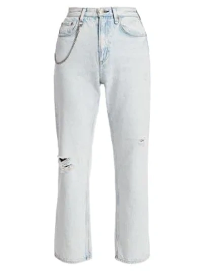 Shop Rag & Bone Ruth Super High-rise Distressed Straight Jeans In New Girl