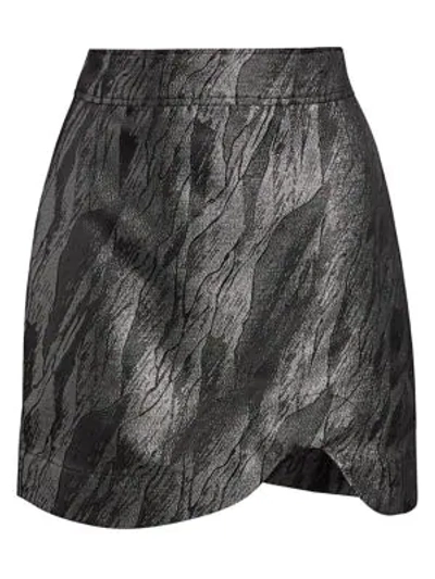 Shop Ganni Jacquard Skirt In Black