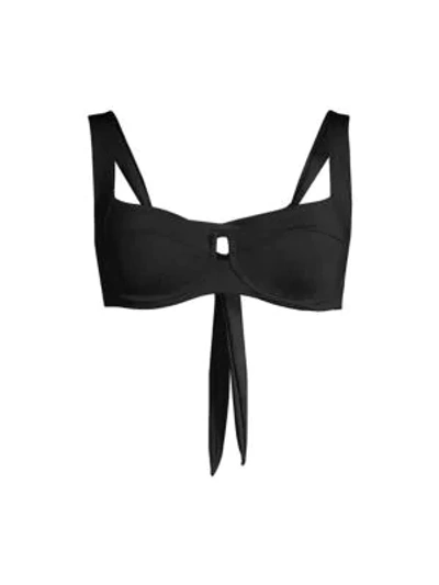 Shop L*space Sensual Solids Camellia Bikini Top In Black
