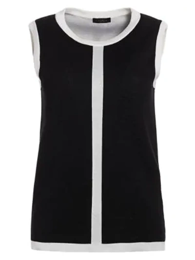 Shop Escada Sinnar Silk & Wool-blend Sleeveless Shell Top In Black