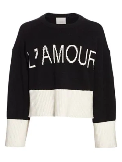 Shop Cinq À Sept Jordyn L'amour Knit Sweater In Black Ivory