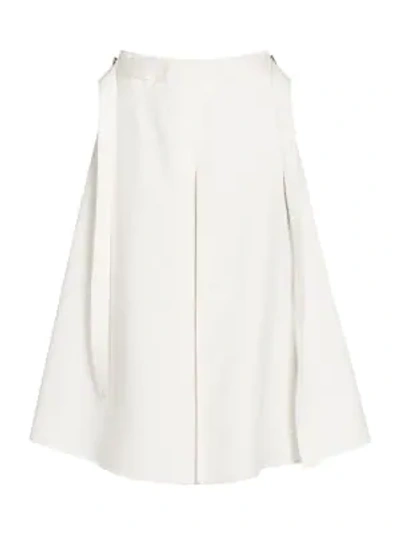 Shop Marni Sateen A-line Pleat Skirt In Stone White