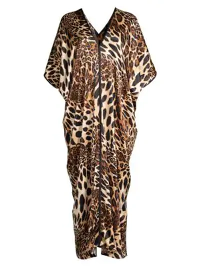 Shop Natori Women's Luxe Leopard Print Caftan In Cheetah