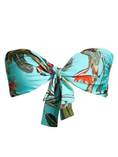 Shop Patbo Tropical Removable Cap-sleeve Bikini Top In Cerulean