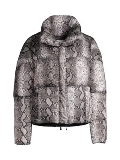 Shop Apparis Jamie Snake-print Puffer Jacket In Grey