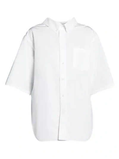 Shop Balenciaga Boxy Cotton Shirt In White