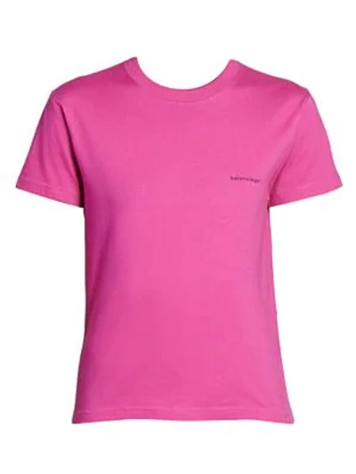 Shop Balenciaga Copyright Fitted T-shirt In Pink