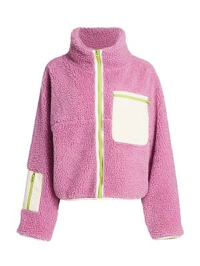 Shop Sandy Liang Ponyo Fleece Jacket In Pink