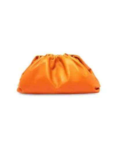 Shop Bottega Veneta The Pouch Leather Clutch In Orange