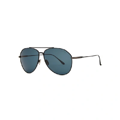 Shop Tom Ford Cyrus Aviator-style Sunglasses In Blue And Other