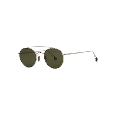 Shop Ahlem Bastille Round-frame Palladium Sunglasses In Green