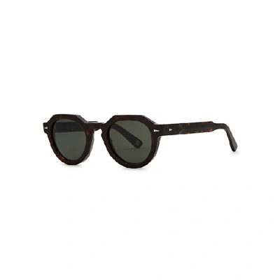 Shop Ahlem Grenelle Tortoiseshell Round-frame Sunglasses In Green