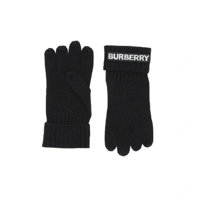 Shop Burberry Kingdom And Logo Applique Cashmere Gloves