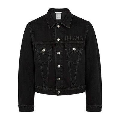 Shop Helmut Lang Black Cropped Denim Jacket
