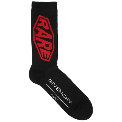 Shop Givenchy Black Rare Logo Cotton-blend Socks