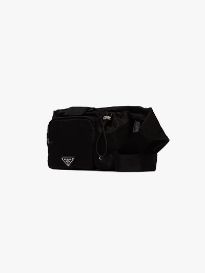 Shop Prada Black Logo Plaque Cross Body Bag