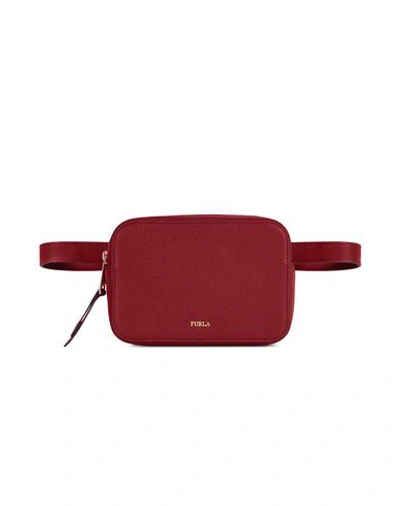 Shop Furla Babylon M Belt Bag Woman Belt Bag Burgundy Size - Soft Leather In Red