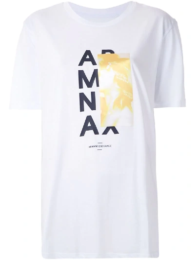 Shop Armani Exchange Amna T-shirt In White