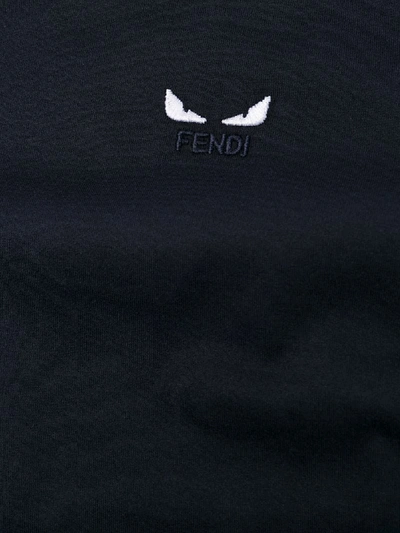 Shop Fendi Black Bugs Eye T-shirt In Blue