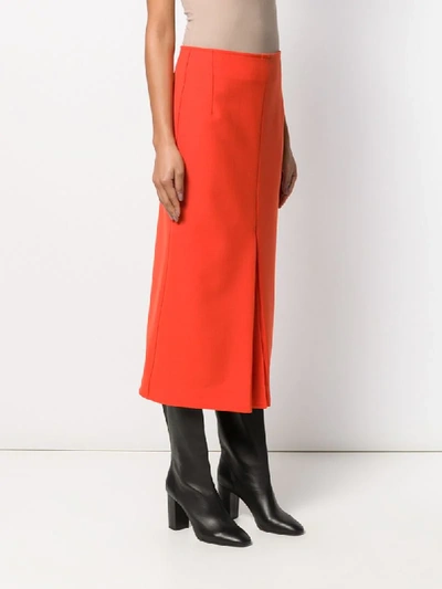 Shop Victoria Beckham Box Pleat Skirt In Orange