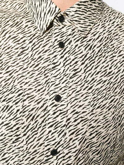 Shop Saint Laurent Zebra Print Shirt In Neutrals